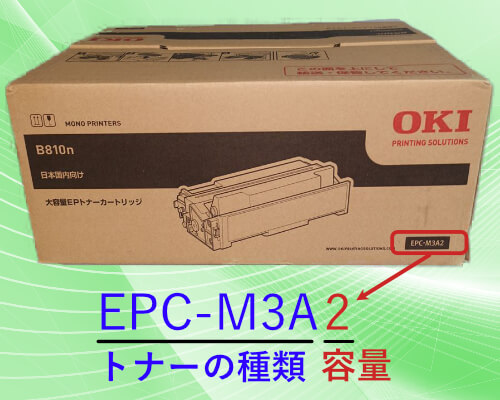 EPC-M3A2のトナーの型番表記